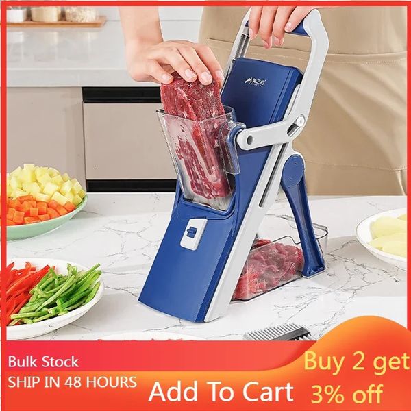 Vegetable Cutter Potato French Fries Graters Manual Shredder Kitchen Accessories Gadget Multifunctional Vegetable Slicer Chopper 240131