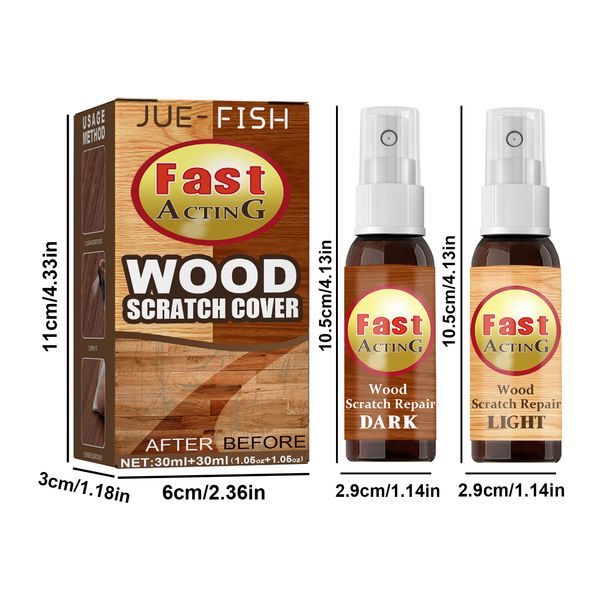 US stock JUE-FISH Wood floor Scratch repair agent Scratch Repair spray Furniture floor renovation repair paint