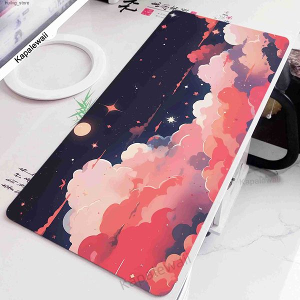 Wrist Rests Pad Cloud Art Large Gamer Mousepad Office Gaming Mats Computer Desk 900x400mm Mouse Mat Rubber Keyboard Pads J241204