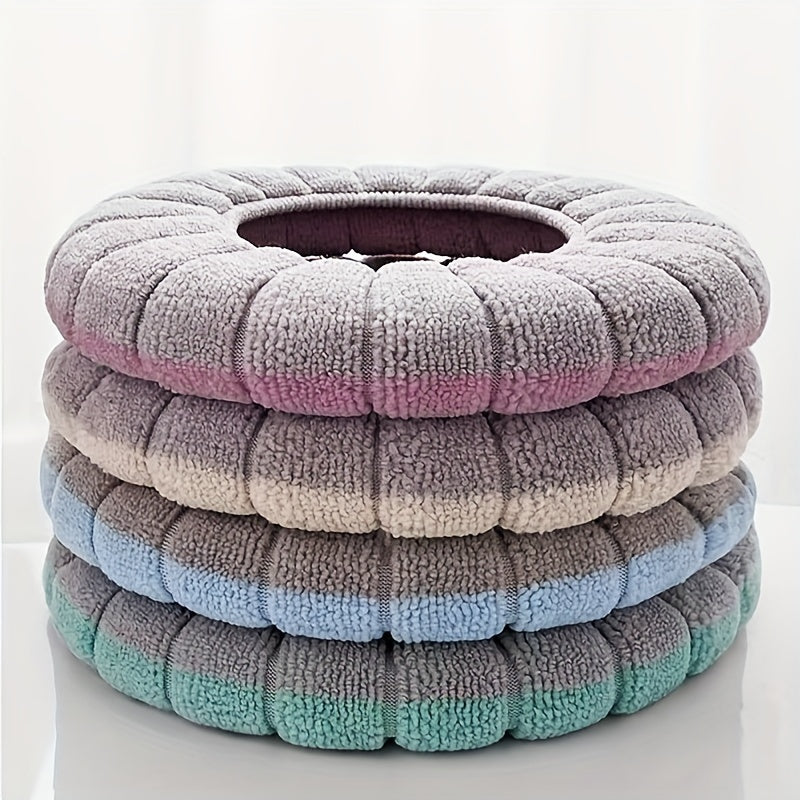 TEMU 4pcs Knit Fabric Toilet Seat Covers, Thick, Soft, Comfortable, Stretchable, , No Electricity Needed, With For Bathroom