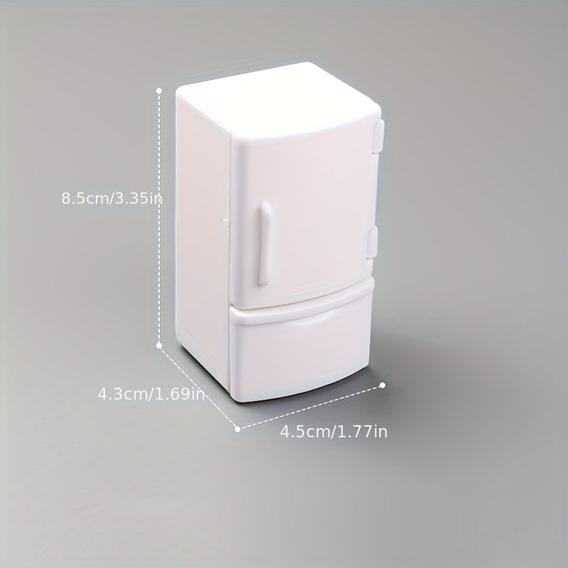 TEMU 1pc Mini White Dollhouse Refrigerator, Vintage Style Collectibles, Small Plastic Kitchen Ornament For 1:12 Scale Dollhouse Accessoriesfor