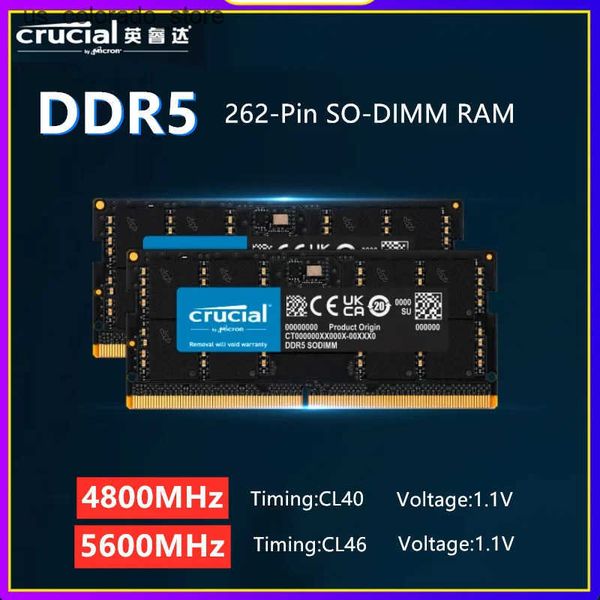 RAMs Crucial DDR5 SODIMM RAM 16GB 32GB 24GB 48GB Notebook 4800MHz 5600MHz 1.1V for Laptop Memory L240910