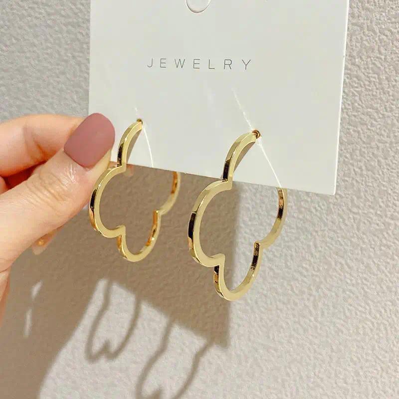 Hoop Earrings Designer 14k Gold Stainless Steel Clover Boho Hoops For Women Lucky Fashion Jewelry Party Inoxidable