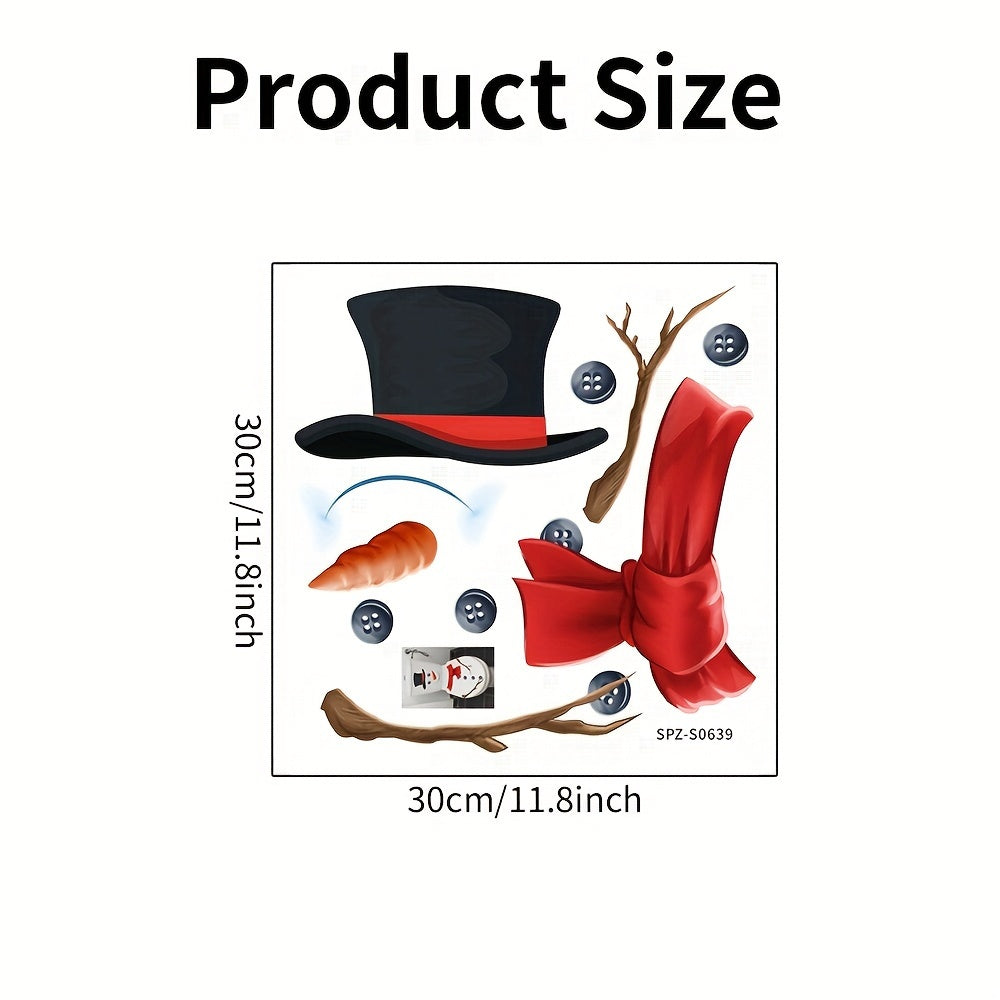 TEMU 1pc Festive Christmas Snowman Toilet Decal Sticker, Cartoon Pattern, Waterproof Pvc, Self-adhesive Removable , Rectangular Shape, Disposable