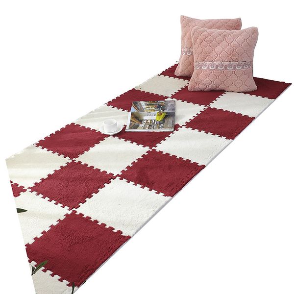 D19 Eve Foam Plush Spliced Floor Mat for Living Room & Bedroom - Children&#039;s Climbing Play Area