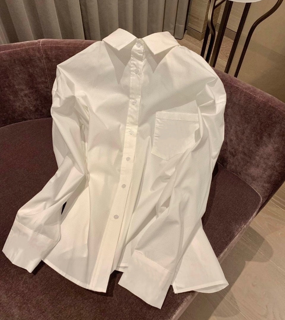 Designer Womens loose Blouses Long Shirts Silk and satin Classic Summer New paris T-Shirt Casual Long Sleeve Tops Femme Pocket Letter Embroidery S-X