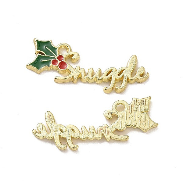 Pendentifs en émail d'alliage de placage de rack de houx de thème de noël
