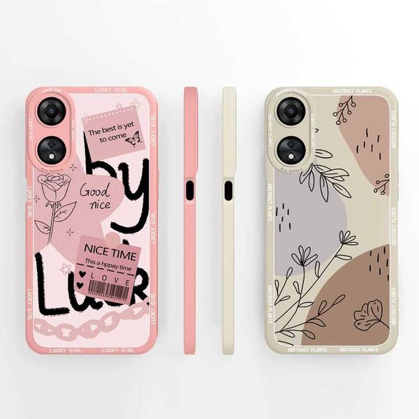 For Oppo A58 A78 5G Cute Love Cartoon Style Matte Pattern Liquid Silicone Shell Suitable for Oppo A 58 A 78 4G Prevalent Funda X241014