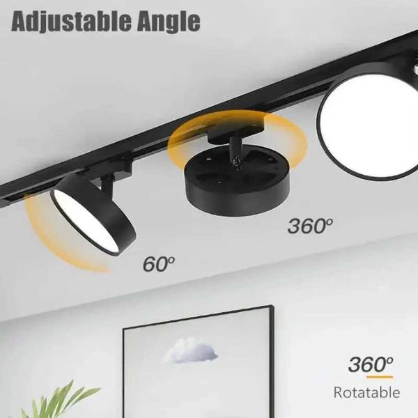 Dimmable 220V 1 Phase 3 Phase LED Track Light 10W 15W 20W 25W Rail Lamps 2 Wires 3 Wires 4 Wires LED Spotlight for Shop StoreCL240730