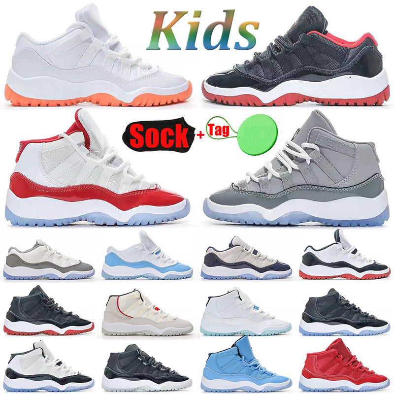 designer children basketball kids shoes baby sneakers 11 11s Cherry Bred Legend Blue Cool Grey Blue Concord Basketball Shoes baby kid youth toddler