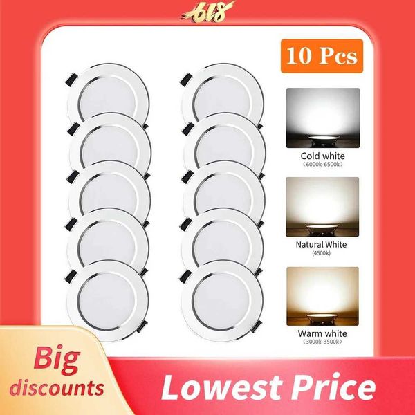 10pcs-Lot LED Downlight 5W 9W 12W 15W Recessed Ceiling Lamp Round LED Panel Down Lights Spotlight For Living Room Lighting Y240822
