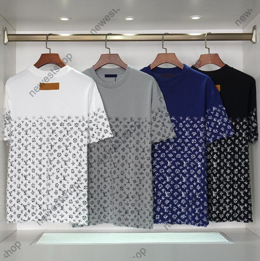 Summer France Mens Tees Polos Paris Gradient letters Tee t shirt designer t shirts 23SS womens round neck t-shirts white black cotton Street Casual