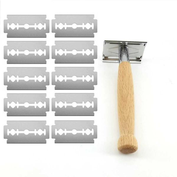Razors Blades Wooden handle safety razor is used for mens beard shaving natural economical and environmentally friendly G240906