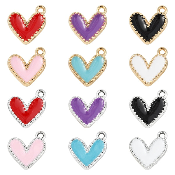 32pcs 2 couleurs rack placage alliage émail breloques