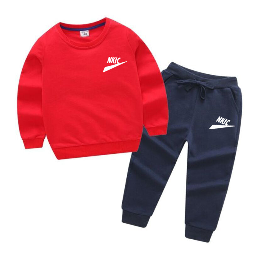 1-13 Years Kids Clothing Sets Boys Spring Fall Clothes Set Brand LOGO Print Long Sleeve Sweatshirt Tops And Elastic Casual Pants Outfit For Kids Boy