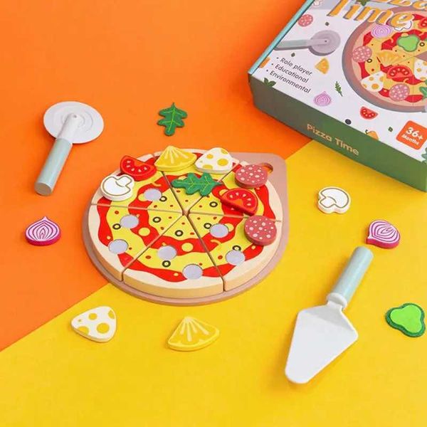Childrens Pizza Game Set Childrens Education Wooden Food Toys Early Learning Toys Pretending Games Kitchen Accessories X241107