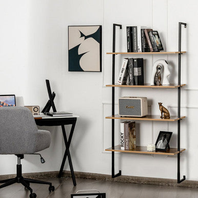 4-Tier Industrial Ladder Shelf