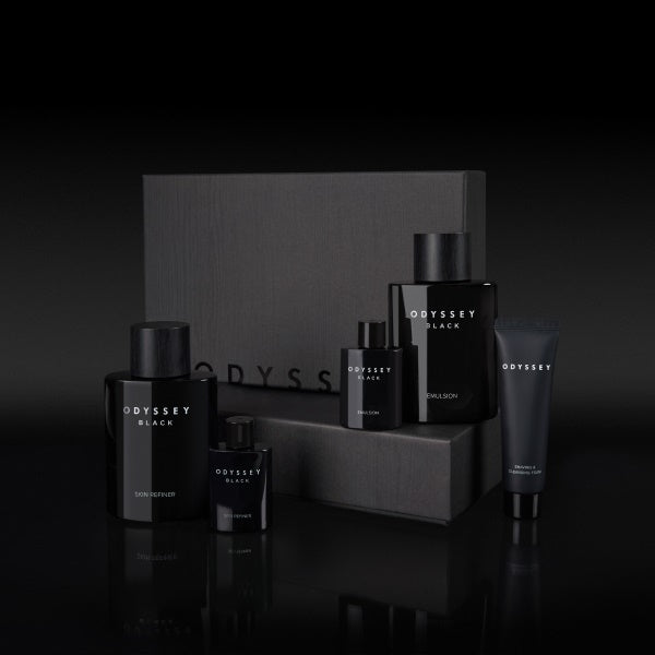 ODYSSEY Black Gift Set(Product : Refiner 130ml+Emulsion 130ml - Free Sample : Refiner 30ml+Emulsion 30ml +shavingandcleansing foam 30ml)