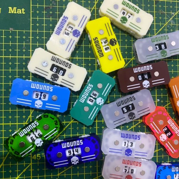 1pc-3pcs-5pcs Wounos Counter 41*20*9mm Tabletop Game Board Game Wound Tracker 00-99 Life Tracker Military Scene Random Color
