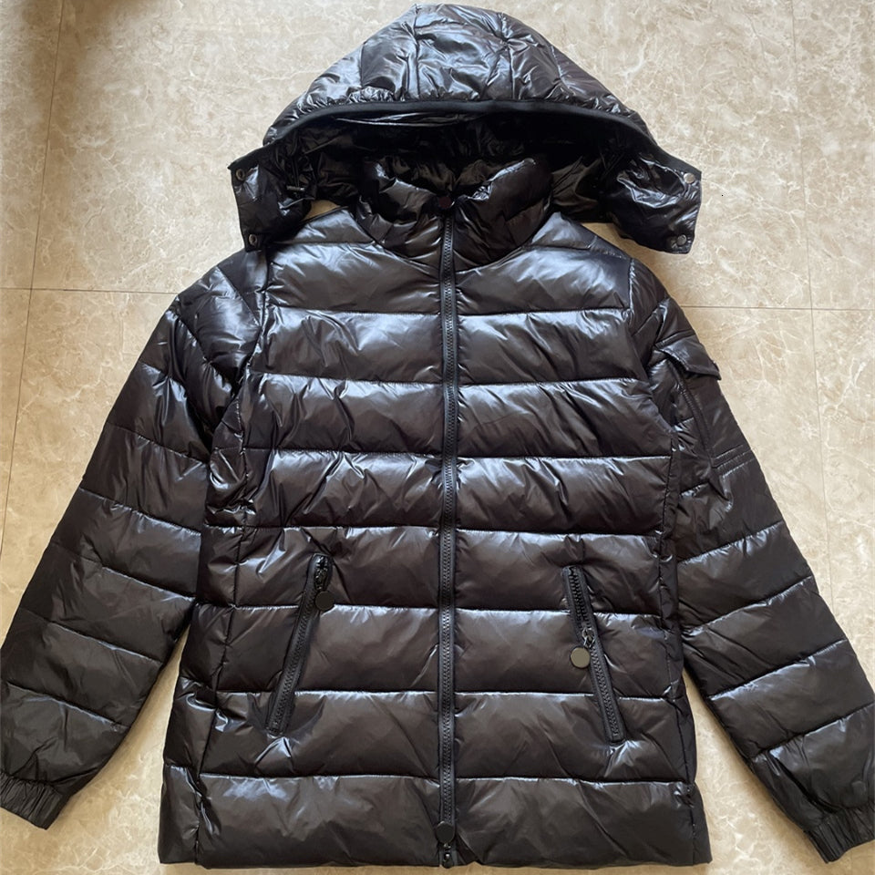 Women Lightweight Puffer Jacket White Duck Down Parka with Fluffy Wolf fur collar Warm Designer Winter Coat for Outdoor Streetwear Asian Size down j