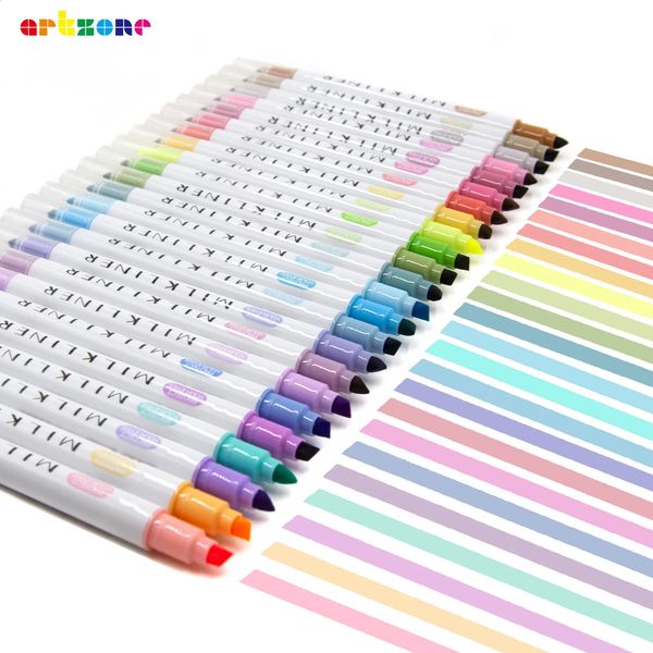 1224pcs Highlighters Assorted Colors Dual Tip Bible Pastel Highlighter Markers No Bleed for Journaling coloring 241210