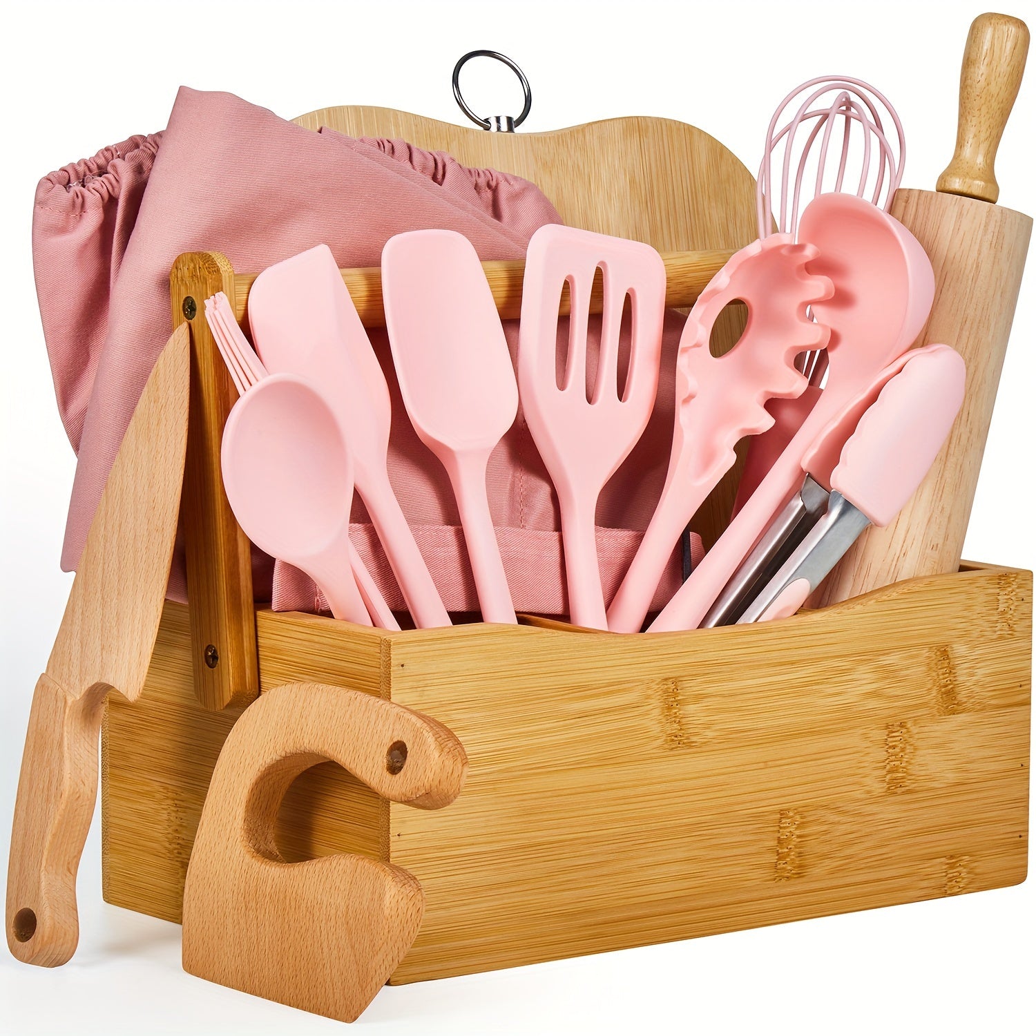 TEMU 17pcs Kids Cooking & Baking Sets Real Cooking Utensils Kitchen Set Gifts For Girls Boys Juniors With Utensils Cutting Board Kids Rolling Pin
