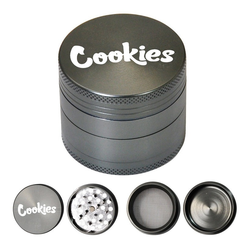 smoke accessory CHROMIUM CRUSHER Cookies four layer 50mm aluminum alloy smoke grinder new gun ferrous metal grinder bong
