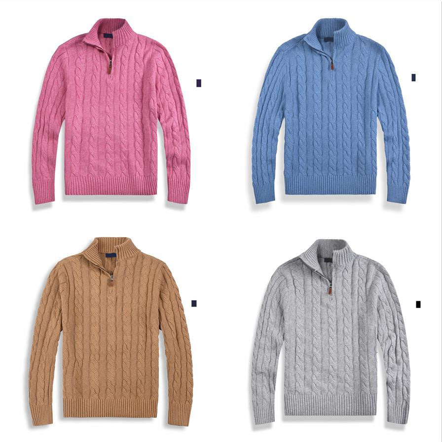 Classic Pullover Men Sweaters Designer Knitwear Autumn Slim Fit Wool Sweater Small Horse Embroidery Pattern Asian Size Couple Sweater Casual