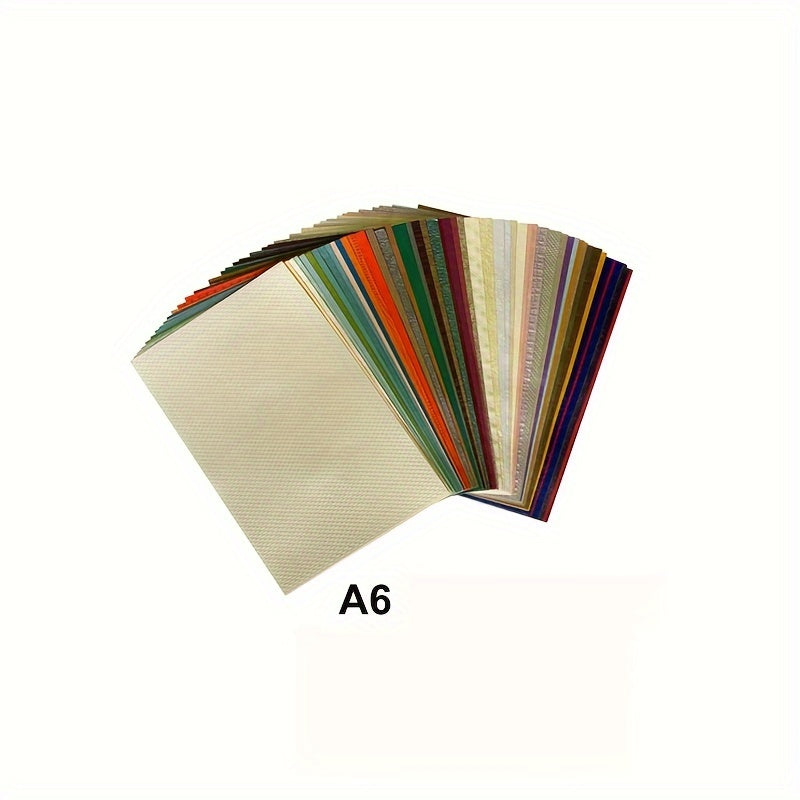 TEMU A6-a5 Cardstock - 50 Sheets Of Non-repeating Cardstock In Patterns - - 150gsm - Scrapbooking, Invitations, Thank You Notes, And Diy Crafts!