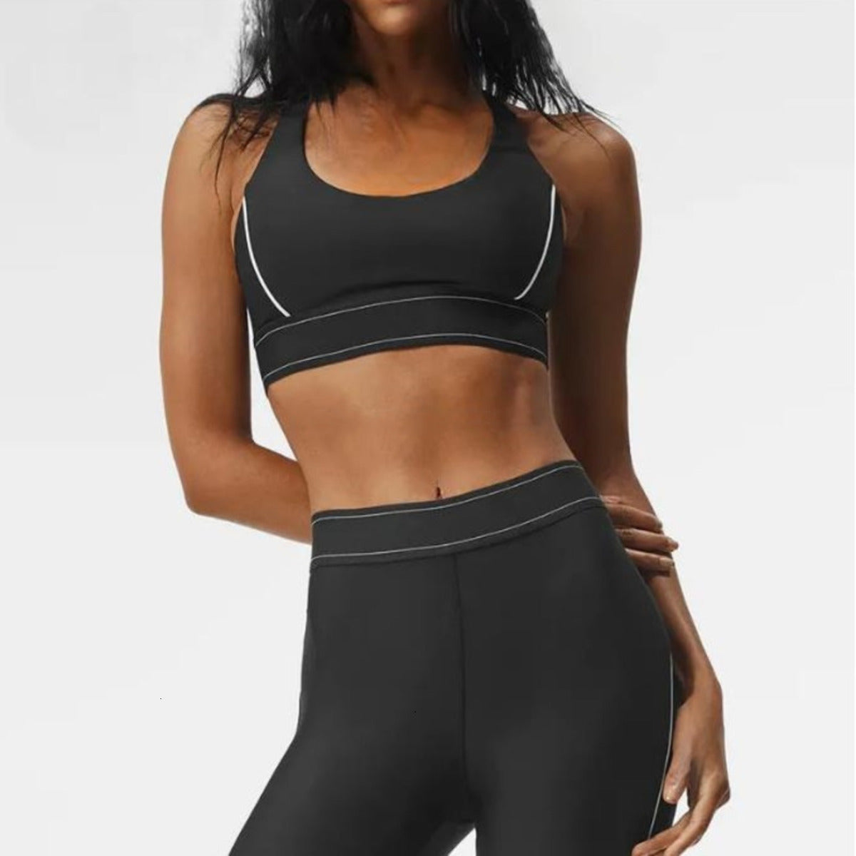 A01 Women Adjustable Shoulder Strap Sports Bra Elastic Waist Training Yoga Pants Women Gym Leggings Activewear Set