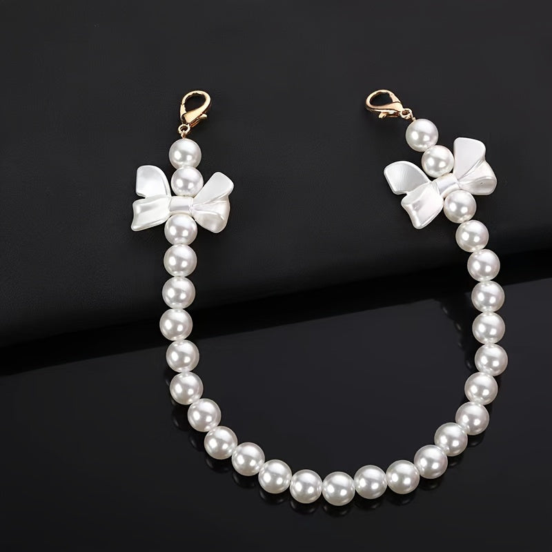 TEMU 1pc Pearl Bag Chain - Elegant & Charm Single Shoulder Strap With Golden-tone Clasp For Handbags, Phone Cases, Keys - Versatile Decorative