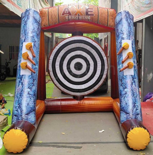 Outdoor games PVC Interactive Competition Inflatable Axe Throwing Games Carnival Sports Athletic Target Shoot Throw Toss Dart Sticky Cage