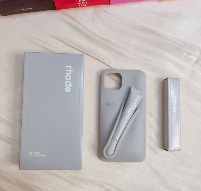 3pcs-set(case+box+lipstick) Rhode iphone 16 pro max cases rhode phone case Lipstick Portable Design Lip Gloss Lipstick 3D Make-Up Silicone Case for