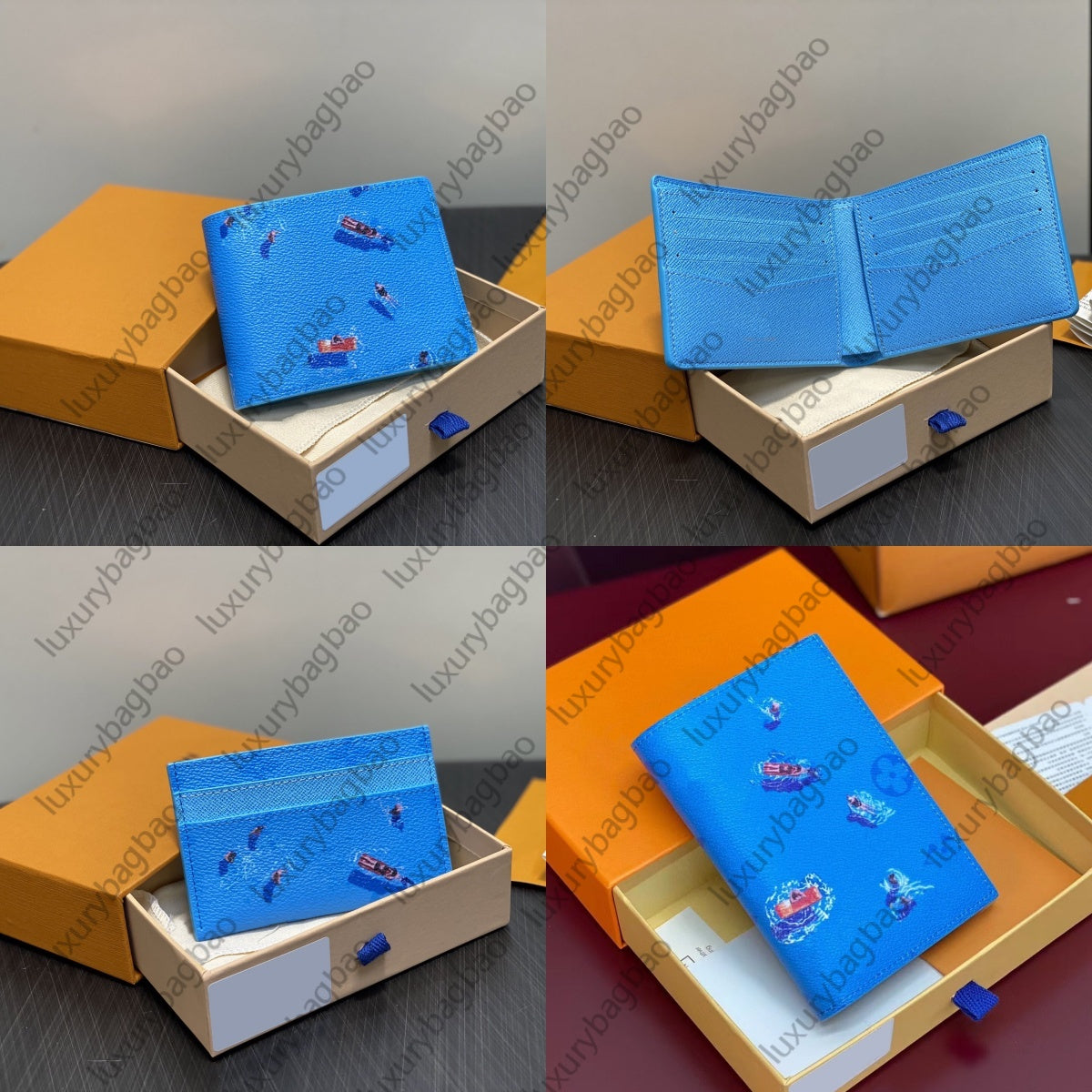 Designer Golf Resort Series Passport Holder Credit Card Wallet Passport Cover Fashionable and Stylish Swimming skiing style football model Short wal