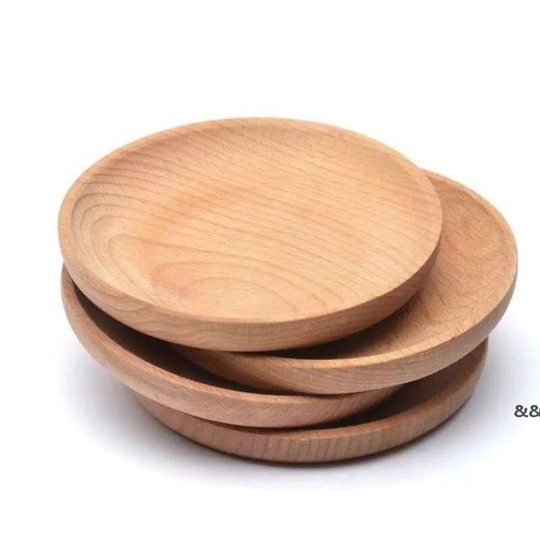 Round Wooden Dishes Plates Dessert Biscuits Plate Dish Fruits Platter Dish Tea Server Tray JNB16055