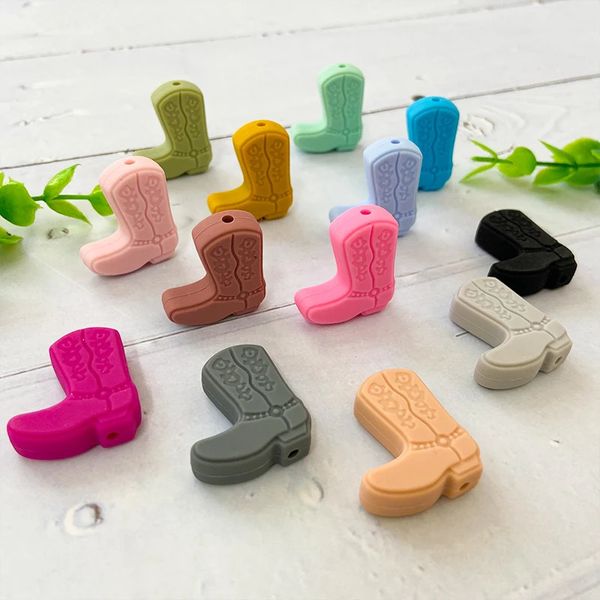 50pcs cartoon boots silicone beads food grade DIY nipple chain accessories baby teething toys 250103