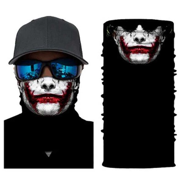 3D Seamless Hiking Scarf Magic Bandana Neck Gaiter Skull Joker Mask Fishing Scarf Motorbike Cycling Scarf Halloween HeadwearXJ241122