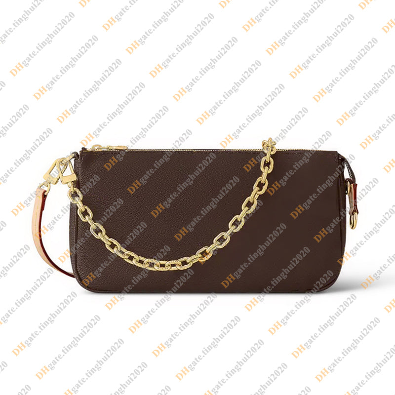 Ladies Fashion Casual Designe Luxury Pochette Accessoires Bag Shoulder Bag Crossbody Clutch Bag Handbag Wallet Chain Bag TOP Mirror Quality M82766 P