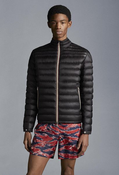 2023 Autumn Winter Men&#039;s White Duck Down Parkas Jackets Zipper Stand Collar Striped Man&#039;s Slim Short Coats MKM022