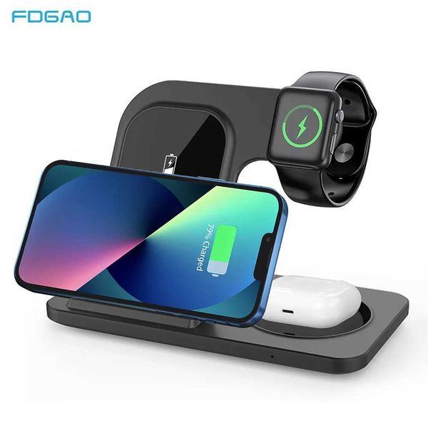 Wireless Charger Stand For iPhone 15 14 13 12 11 XR XS 3 In 1 Fast Charging Dock Station for Airpods Pro Watch iWatch 9 8M240731