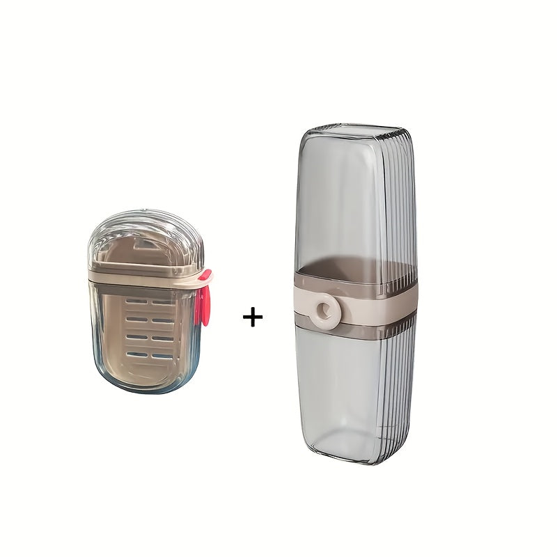 TEMU 2pcs Travel Soap Dish Soap Holder Portable Soap Toothpaste Container Set Leak-proof Soap Holder Shower Bathtub Bathroom Travel Camping Gym