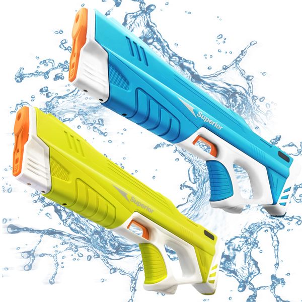 Sand Play Water Fun Electric Water Gun Fully Automatic Water Absorption Shooting Toy High-Tech Burst Water Gun Beach Pool Outdoor Water Toys