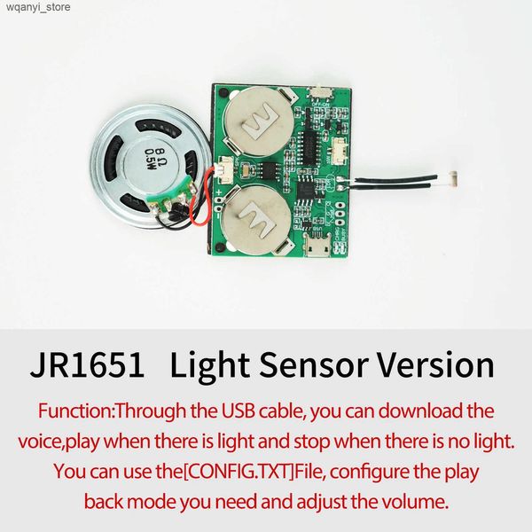 Electronics Robots Sound Voice Recorder Board USB downloadable light sensor controls speaker for greeting cards Christmas DIY gifts plush to