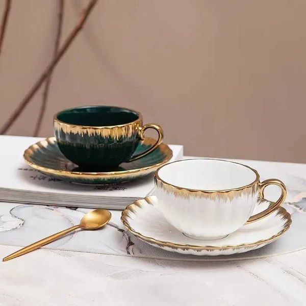 Nordic Luxury Phn Penh Coffee Cup and saucer Household ceramic High-end New Afternoon Tea cup saucer Water Cup Flower Tea cup Z250205