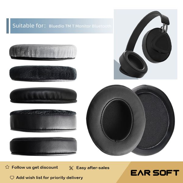 Earsoft Replacement Ear Pads Cushions for Bluedio TM T Monitor Bluetooth Headphones Earphones Earmuff Case Sleeve Accessories
