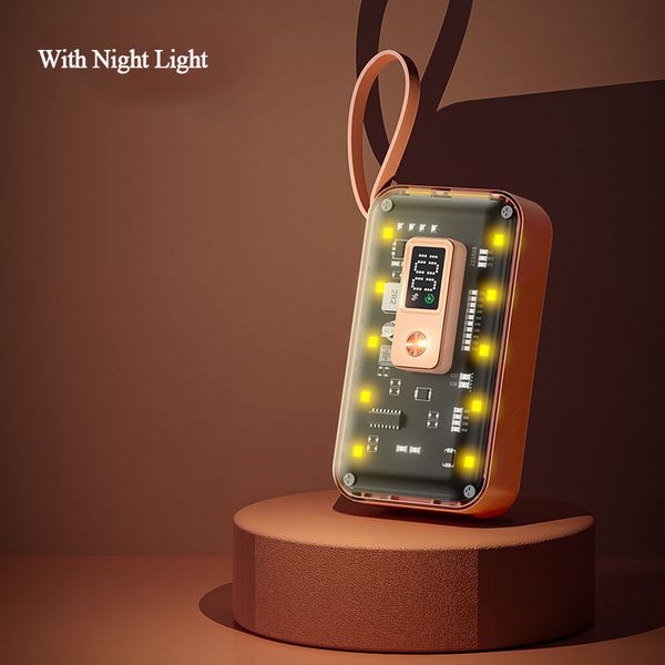 Cell Phone Power Banks 10000mAh Mini Power Bank With Cable Portable Fast Charging External Battery Charger Powerbank For iPhone 12 13 P40 CL