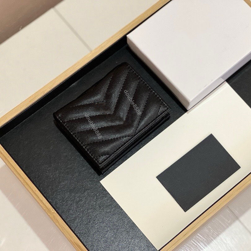 Luxury designer men&#039;s women&#039;s everyday Caviar pattern wallets coin purses leather card holders coin holders credit business card holders c