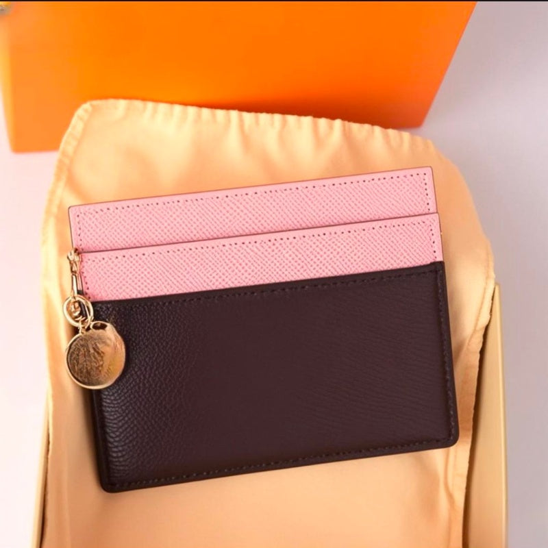 New Fashion Leather Card Holder Designer Wallets Luxury Coin Purses Top Quality Cardholder Key Pouch Women Mens Wallet Passport Credit Card Holders