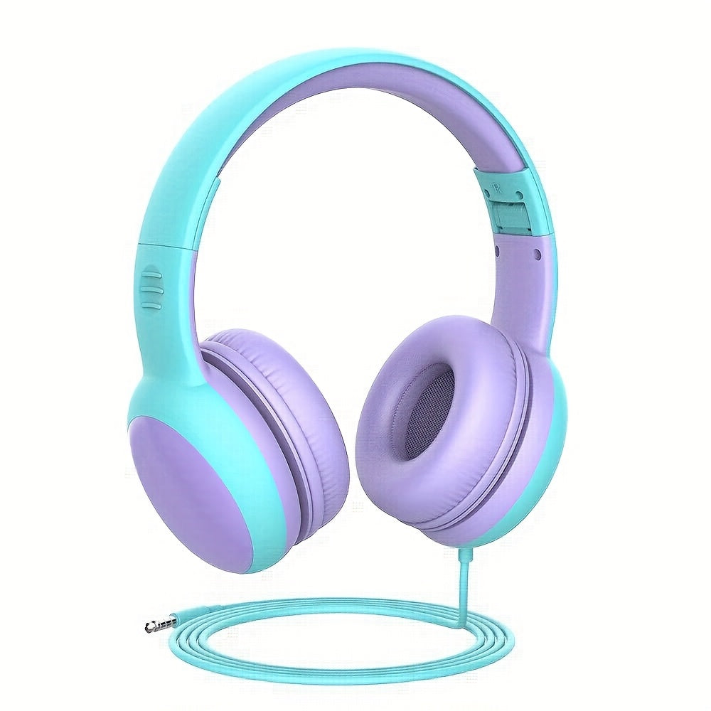 TEMU Kids Headphones With Volume, Cat Ear Headphones, Wired Headphone Over Ear For Boys And Girls, Foldable 3.5mm Headset For Children
