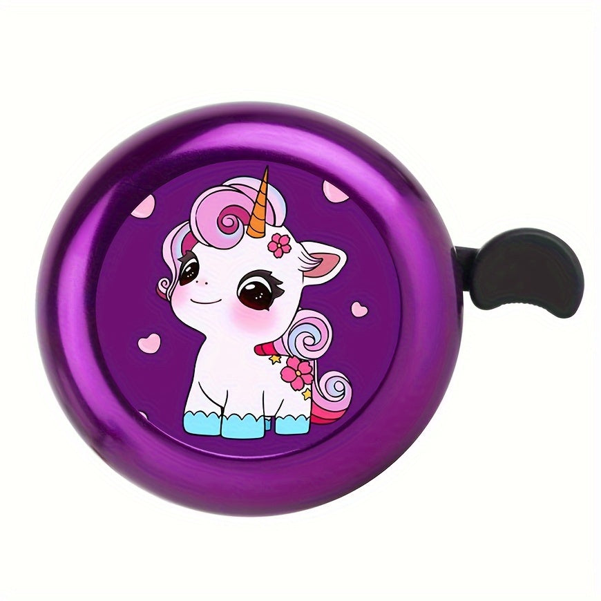 TEMU Cute Unicorn Bicycle Bell - Adjustable Purple Aluminum Horn With , Design For ' Bikes & Outdoor Fun, Bike Accessories